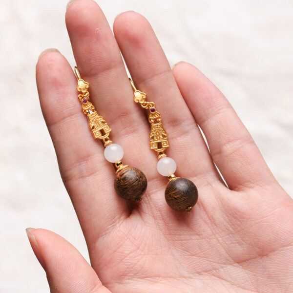 Agarwood earrings pendant - Image 3